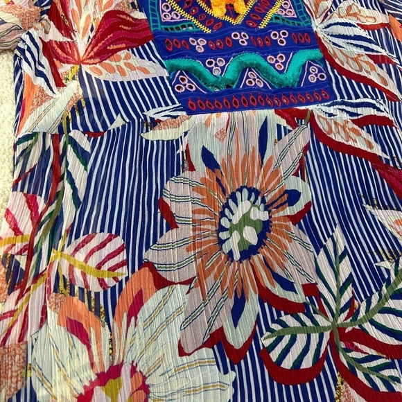 Soft Surroundings Tunic Womens Medium Colorful Floral Fringe Embroidery Ladies - Picture 7 of 13